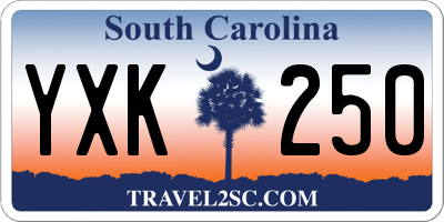 SC license plate YXK250