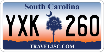 SC license plate YXK260