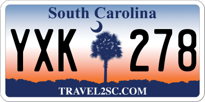 SC license plate YXK278