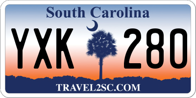 SC license plate YXK280