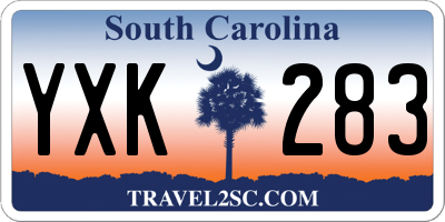 SC license plate YXK283