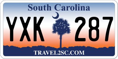 SC license plate YXK287