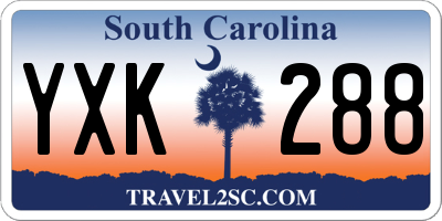 SC license plate YXK288