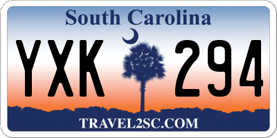 SC license plate YXK294