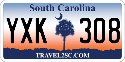 SC license plate YXK308