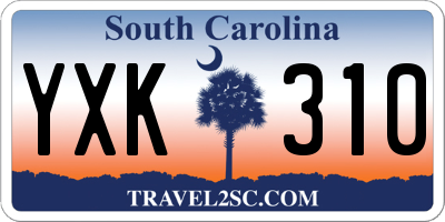 SC license plate YXK310