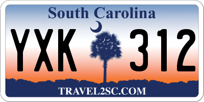 SC license plate YXK312