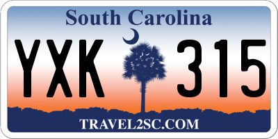 SC license plate YXK315