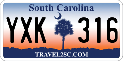 SC license plate YXK316