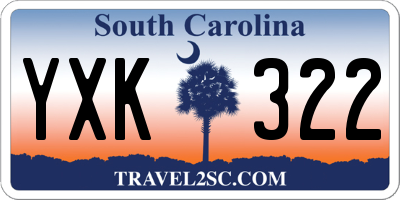 SC license plate YXK322