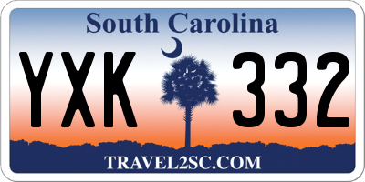SC license plate YXK332