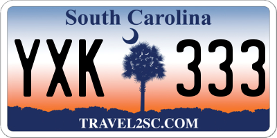 SC license plate YXK333