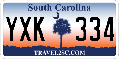 SC license plate YXK334