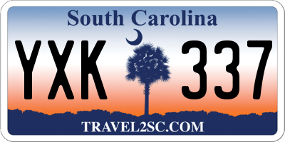 SC license plate YXK337