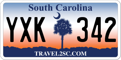 SC license plate YXK342