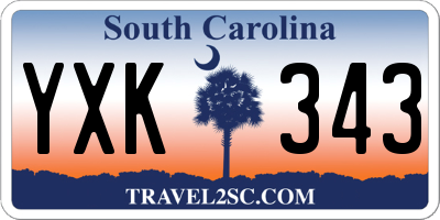SC license plate YXK343