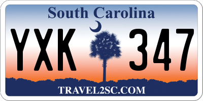 SC license plate YXK347