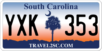 SC license plate YXK353