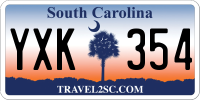 SC license plate YXK354