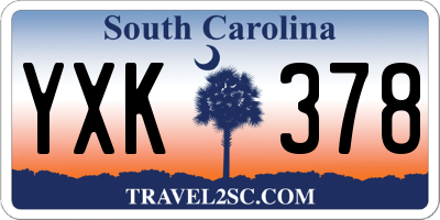 SC license plate YXK378
