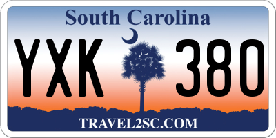 SC license plate YXK380