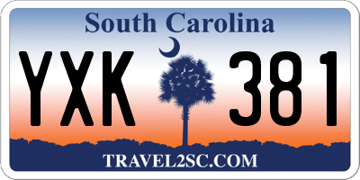 SC license plate YXK381