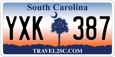 SC license plate YXK387