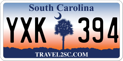 SC license plate YXK394