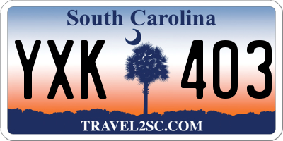 SC license plate YXK403