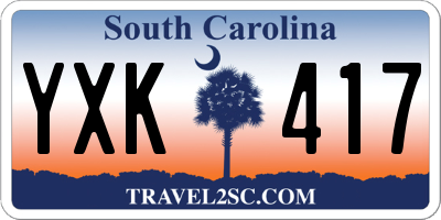 SC license plate YXK417