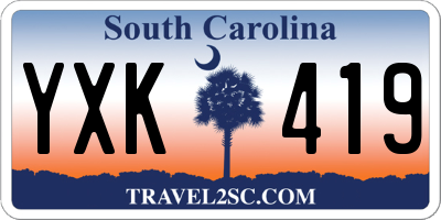 SC license plate YXK419