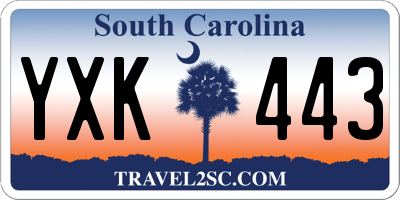 SC license plate YXK443