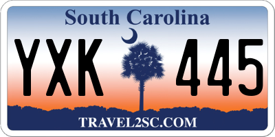 SC license plate YXK445
