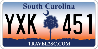 SC license plate YXK451
