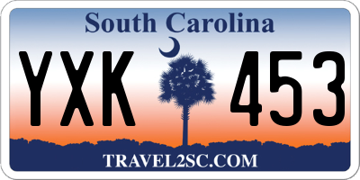 SC license plate YXK453