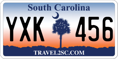 SC license plate YXK456