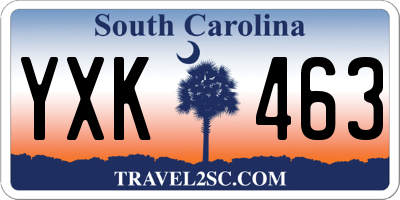 SC license plate YXK463