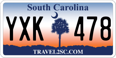 SC license plate YXK478