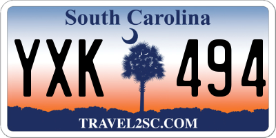 SC license plate YXK494