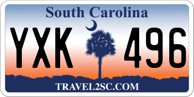 SC license plate YXK496