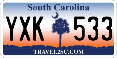 SC license plate YXK533