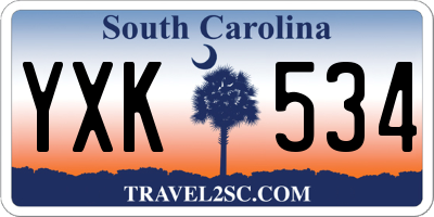 SC license plate YXK534