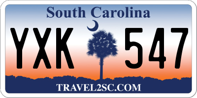SC license plate YXK547