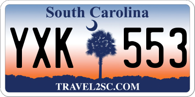 SC license plate YXK553