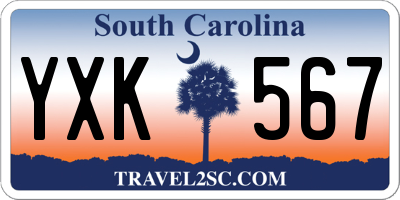 SC license plate YXK567