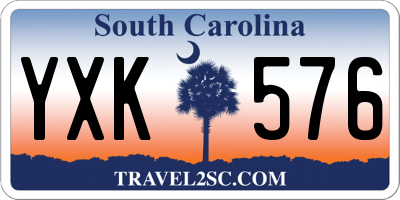 SC license plate YXK576