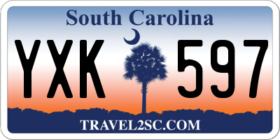 SC license plate YXK597
