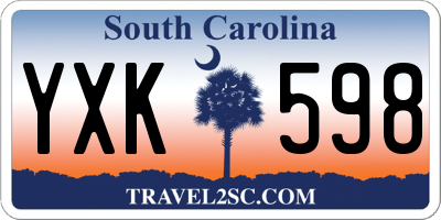 SC license plate YXK598