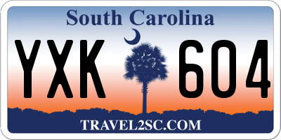 SC license plate YXK604