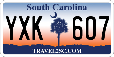 SC license plate YXK607
